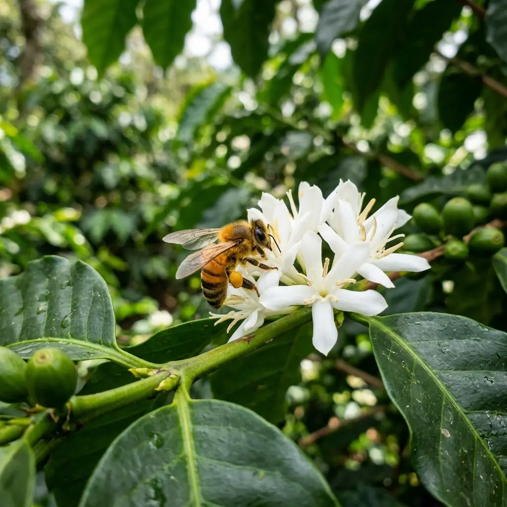 Aroma de café y polinización por abejas